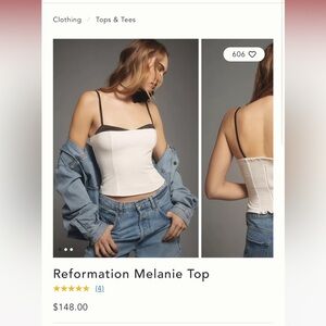 Reformation black and white top XS, size 0